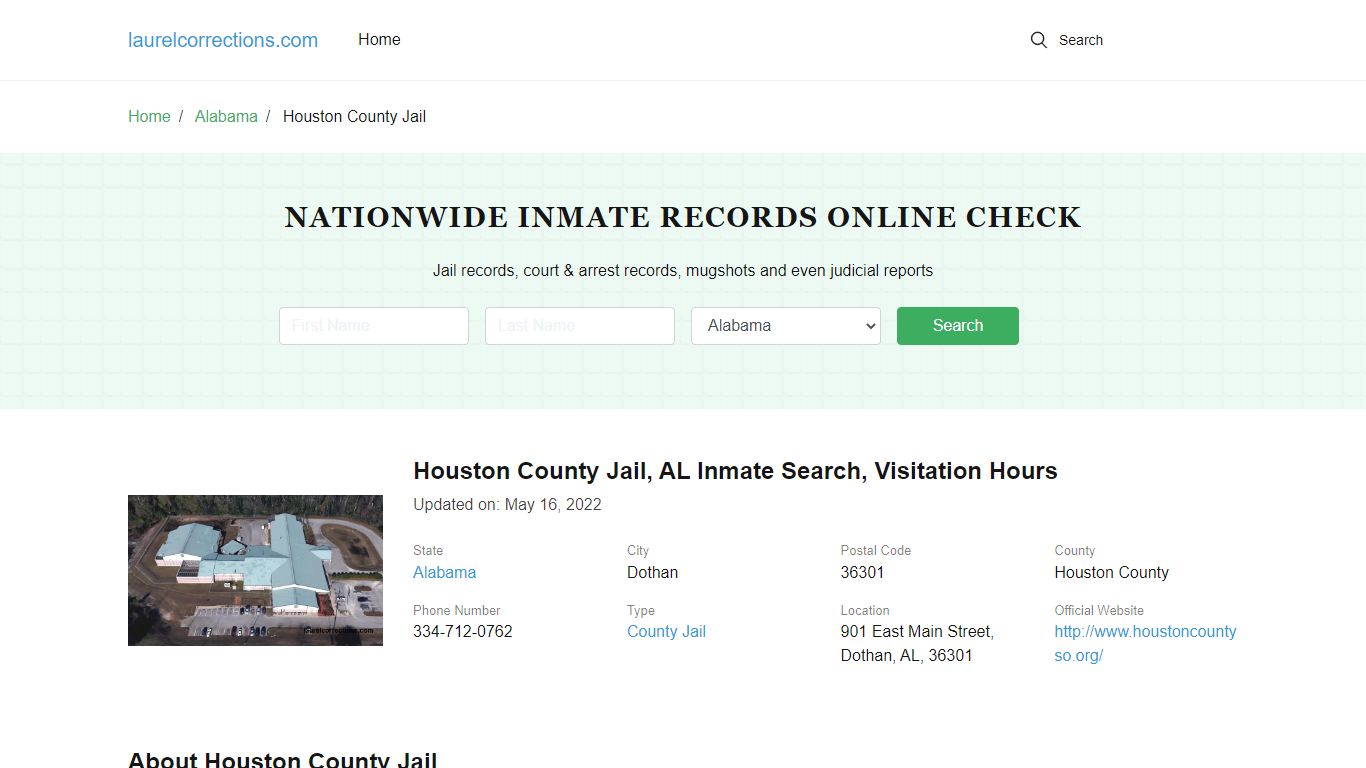 Houston County Jail, AL Inmate Search, Visitation Hours - Laurel County